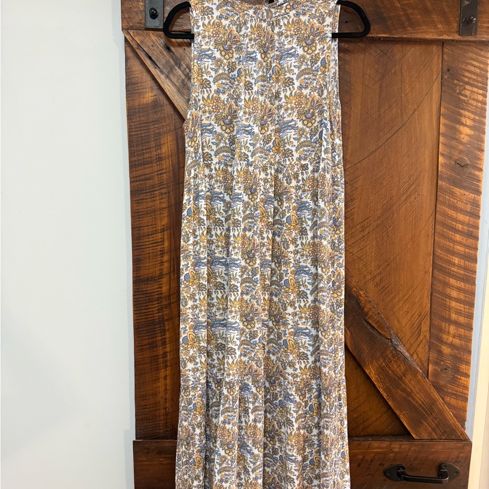 LOFT Floral Maxi Dress - Blue and Brown